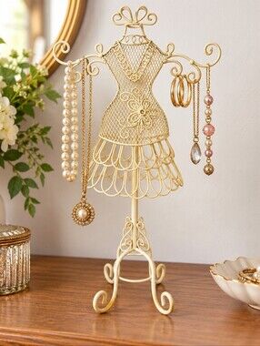 Cream Color Dress Form Jewelry Stand Organizer